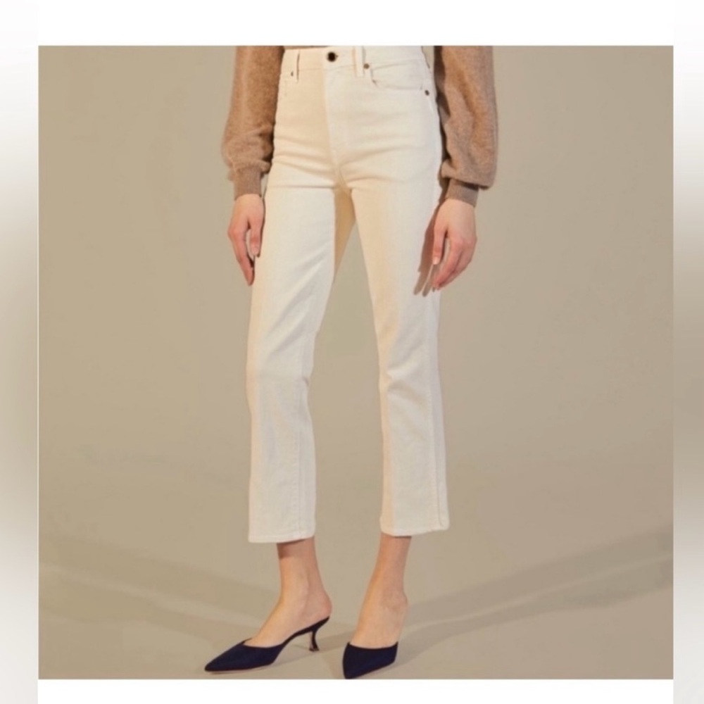 KHAITE Benny kick flair jeans! Cream.